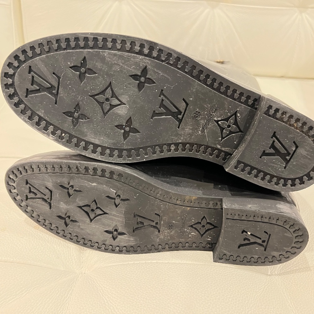 Louis Vuitton Long Black Shiny Rain Boots, Size 38 - Picture 5 of 6